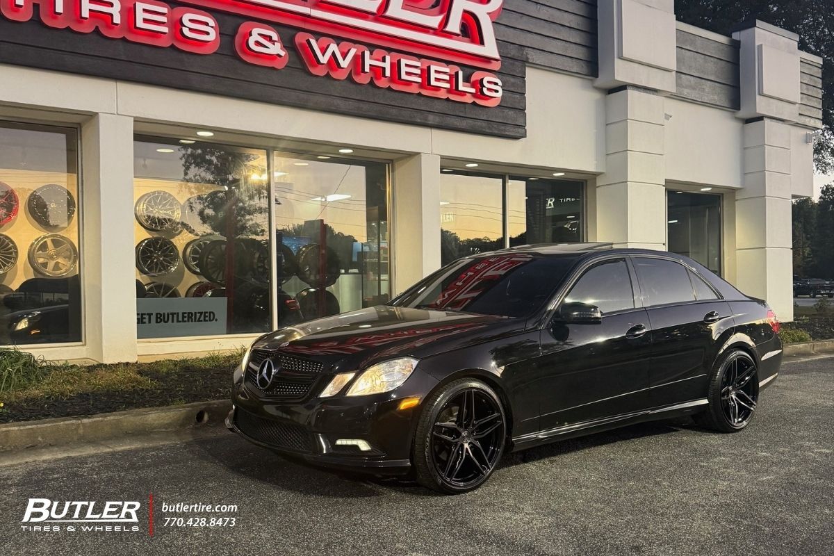 2011 Mercedes E350 with staggered 20in Select Precision Shadow Wheels