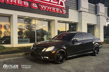 2011 Mercedes E350 with staggered 20in Select Precision Shadow Wheels