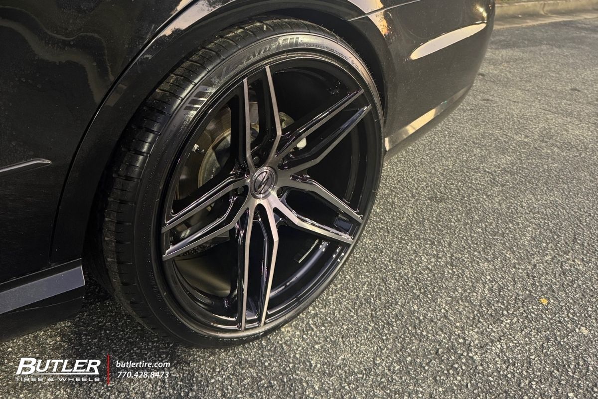 2011 Mercedes E350 with staggered 20in Select Precision Shadow Wheels