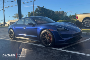 2024 Porsche Taycan with 20in Vossen HF5 in satin bronze Wheels