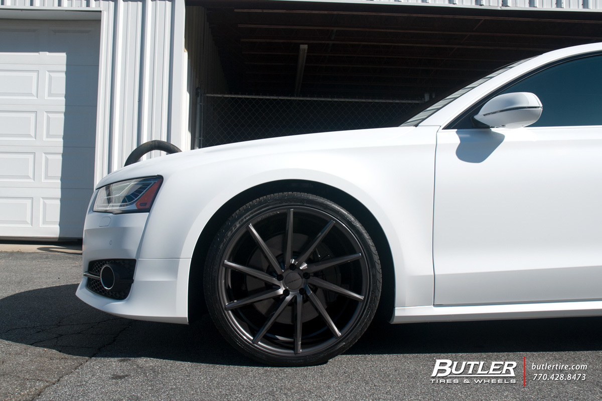 Audi A8 with 22in Vossen CVT Wheels.