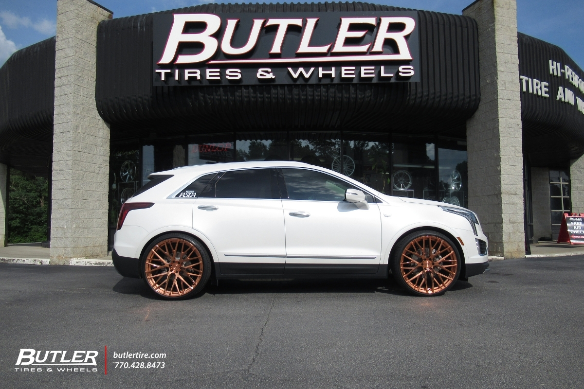 2023 CADILLAC XT5 with 24" SAVINI SV65M wheels and LEXANI tires and VICREZ LOWERING KIT