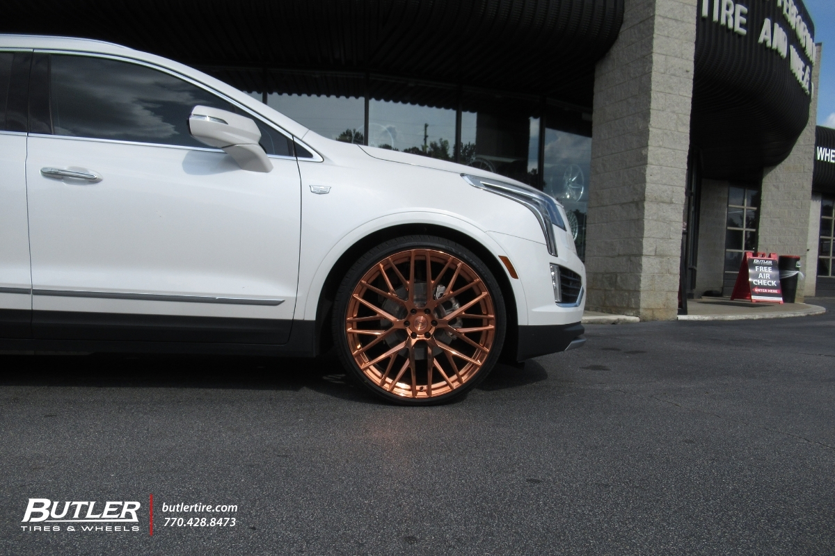 2023 CADILLAC XT5 with 24" SAVINI SV65M wheels and LEXANI tires and VICREZ LOWERING KIT