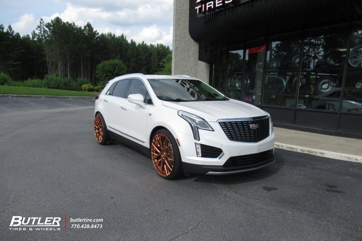 2023 CADILLAC XT5 with 24" SAVINI SV65M wheels and LEXANI tires and VICREZ LOWERING KIT