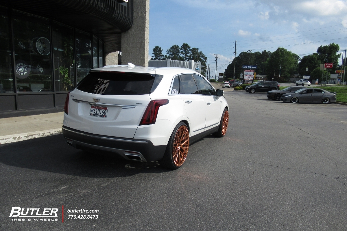 2023 CADILLAC XT5 with 24" SAVINI SV65M wheels and LEXANI tires and VICREZ LOWERING KIT