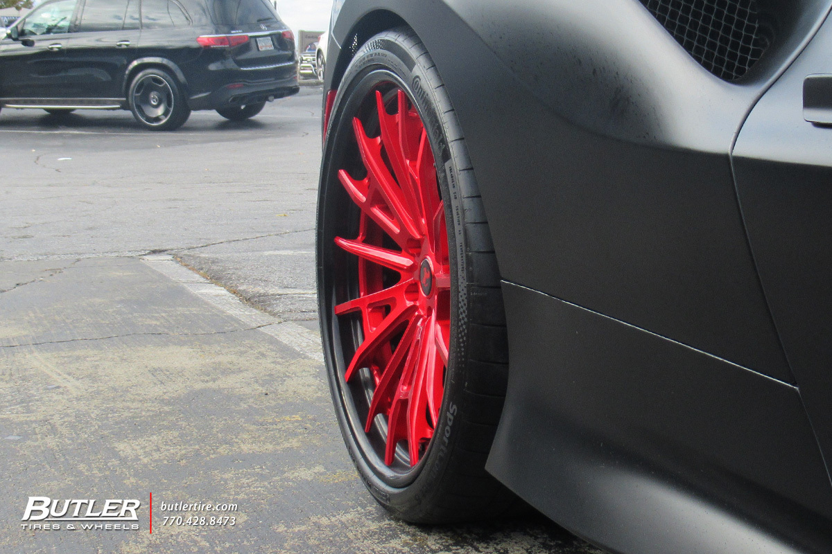 Ferrari F8 Tributo with 21in Savini SV-75 Wheels with Continental Sport Contact 6 tires