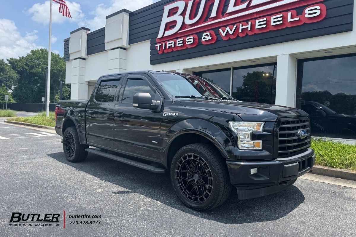 2017 Ford F150 with 22” Vossen HFX1 tinted gloss black wheels and Nitto Nomad Grappler tires