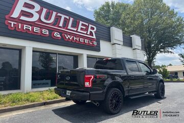 2017 Ford F150 with 22” Vossen HFX1 tinted gloss black wheels and Nitto Nomad Grappler tires