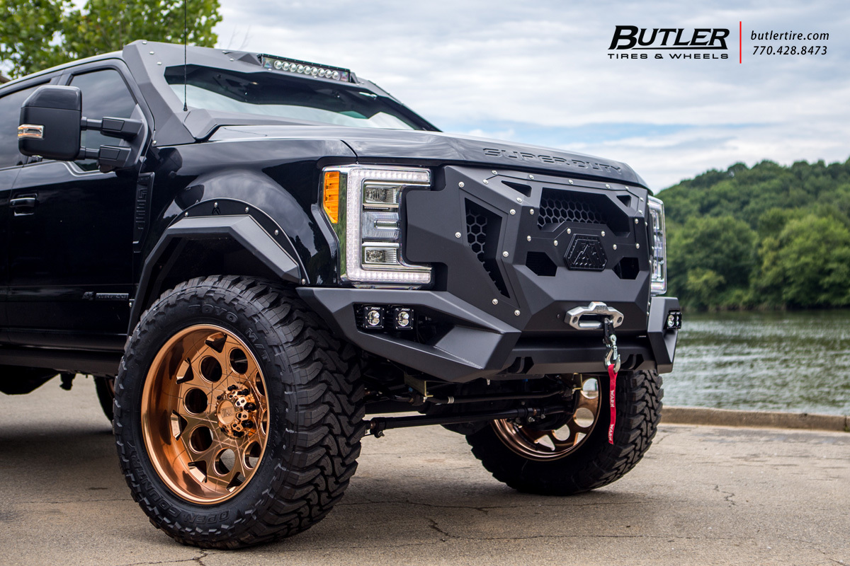 Ford F350 with 24in Grid Offroad GF7 Wheels