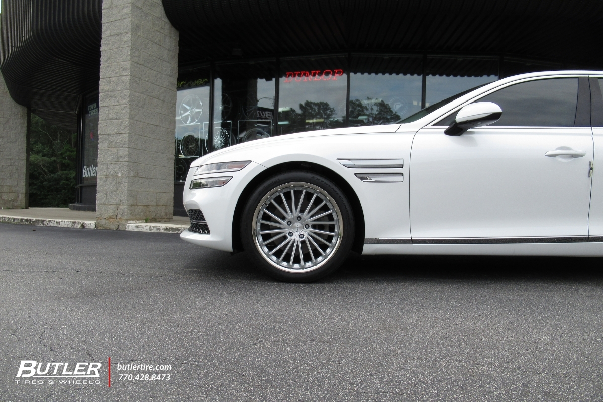 Genesis G80 with 20in Ravetti M14 Wheels