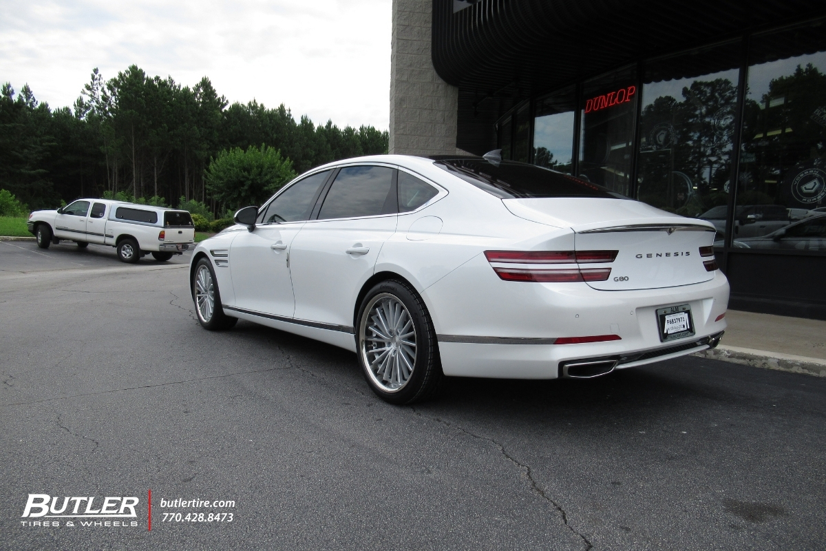 Genesis G80 with 20in Ravetti M14 Wheels