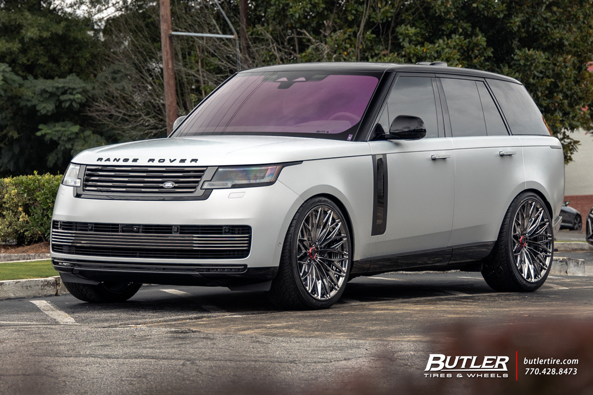 Lowered Land Rover Range Rover with 24in 1886 Forged G015 Wheels