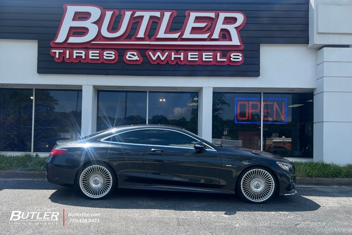 Mercedes-Benz CLS  with 22X9 22X10.5 Euro MB77 Silver Minds Wheels