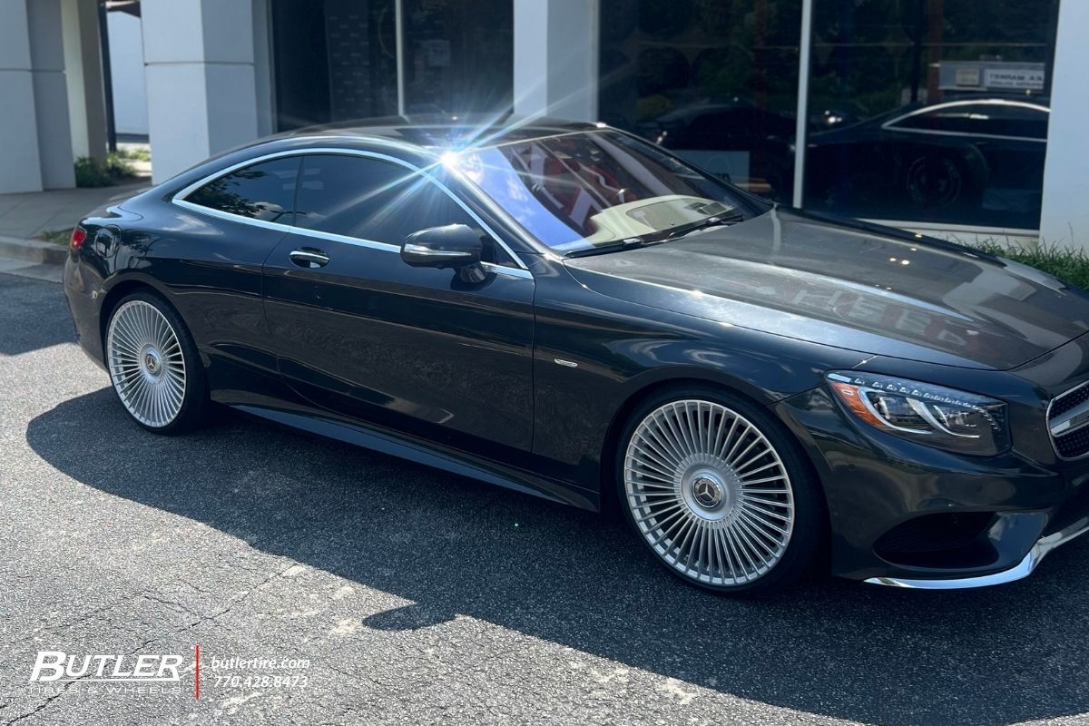 Mercedes-Benz CLS  with 22X9 22X10.5 Euro MB77 Silver Minds Wheels