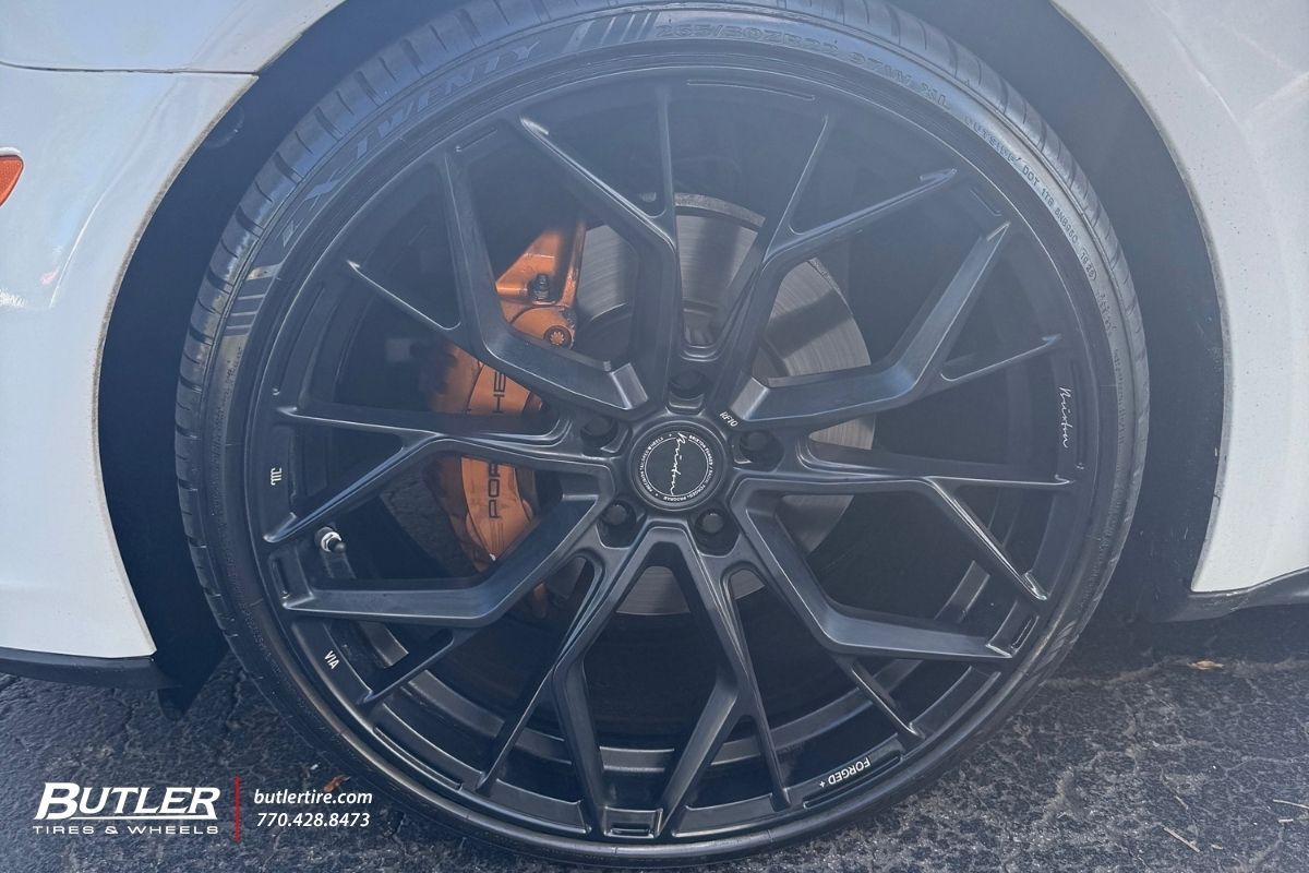 2018 Porsche Panamera with 22” Brixton RF10 wheels and Lexani tires 