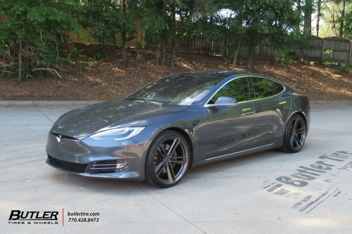 Tesla Model S with 21in OHM Lightning Wheels