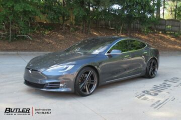 Tesla Model S with 21in OHM Lightning Wheels