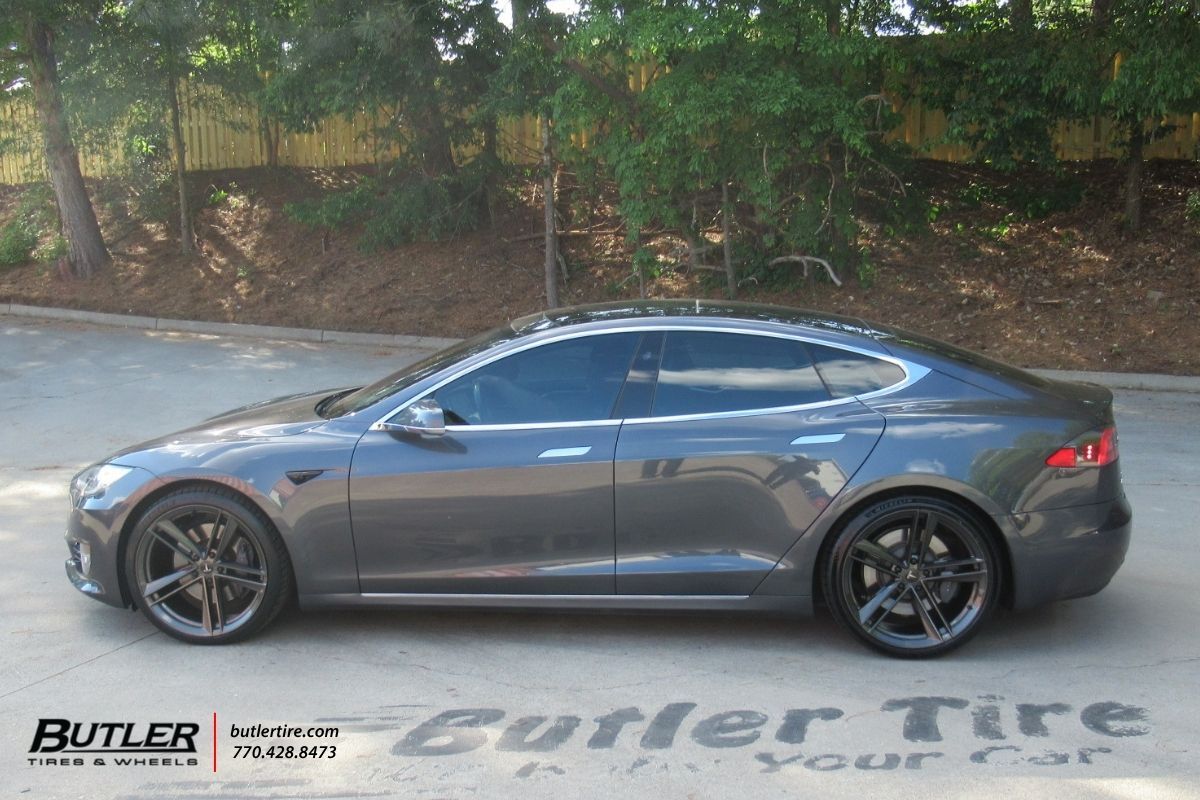 Tesla Model S with 21in OHM Lightning Wheels