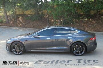 Tesla Model S with 21in OHM Lightning Wheels