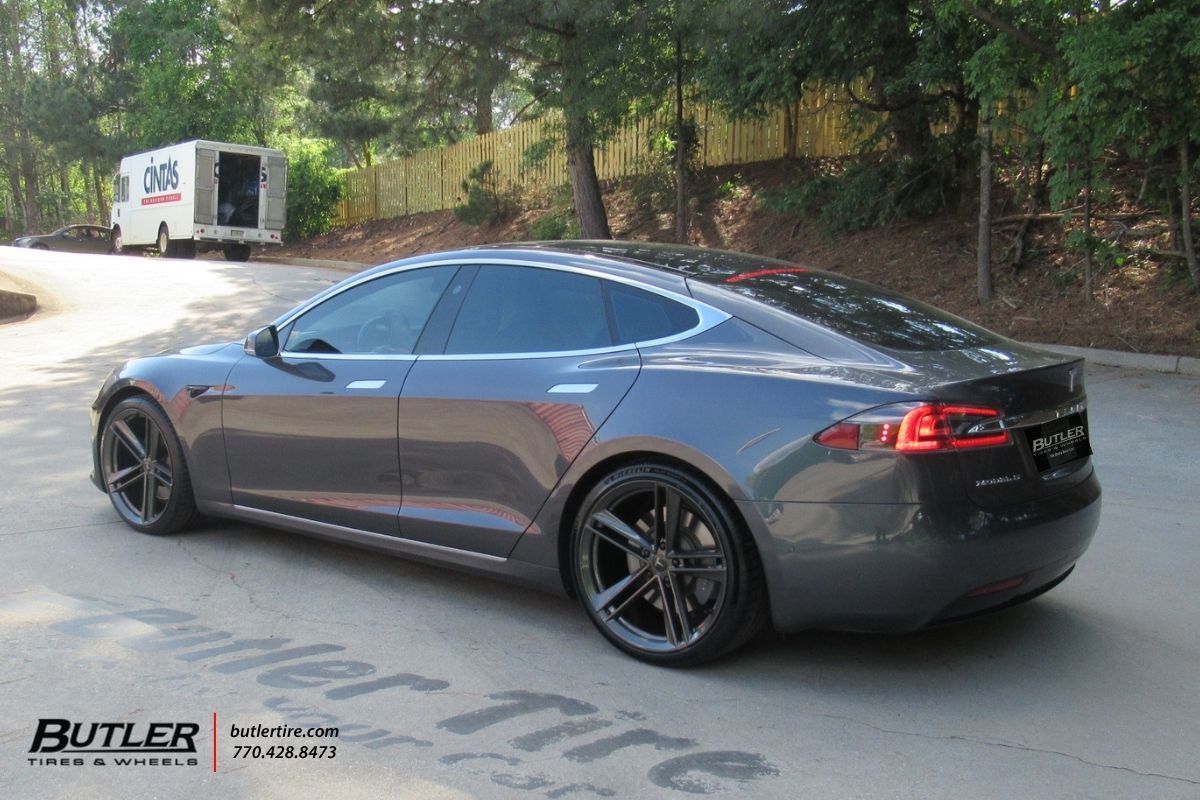 Tesla Model S with 21in OHM Lightning Wheels