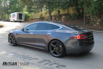 Tesla Model S with 21in OHM Lightning Wheels