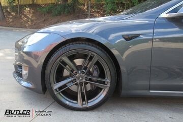 Tesla Model S with 21in OHM Lightning Wheels
