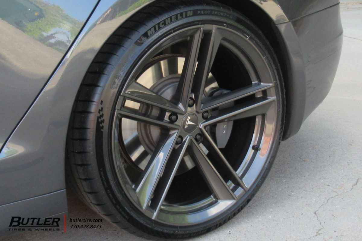 Tesla Model S with 21in OHM Lightning Wheels