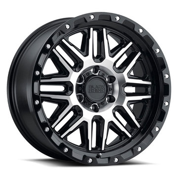 Black Rhino Alamo Wheels Gloss Black with Machined Face and Stainless Bolts Finish