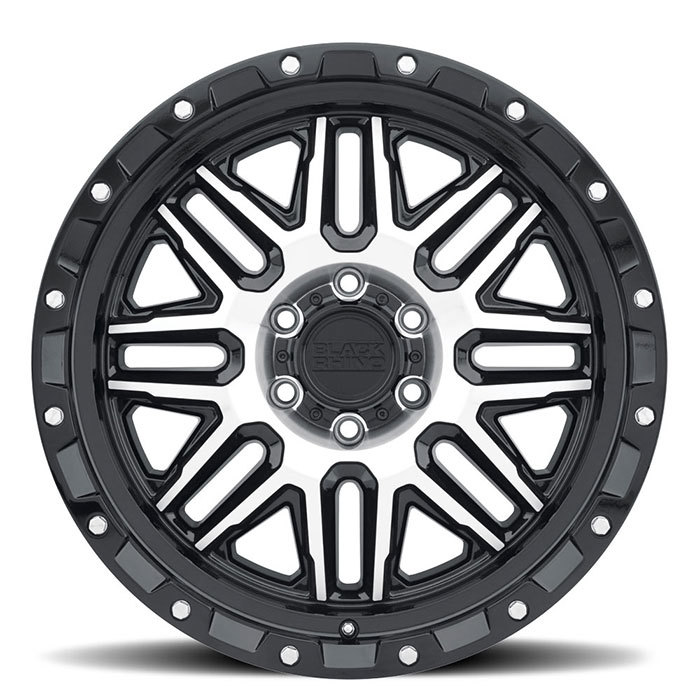 Black Rhino Alamo Wheels Gloss Black with Machined Face and Stainless Bolts Finish