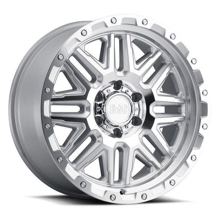 Black Rhino Alamo Wheels Silver with Mirror Face and Stainless Bolts Finish