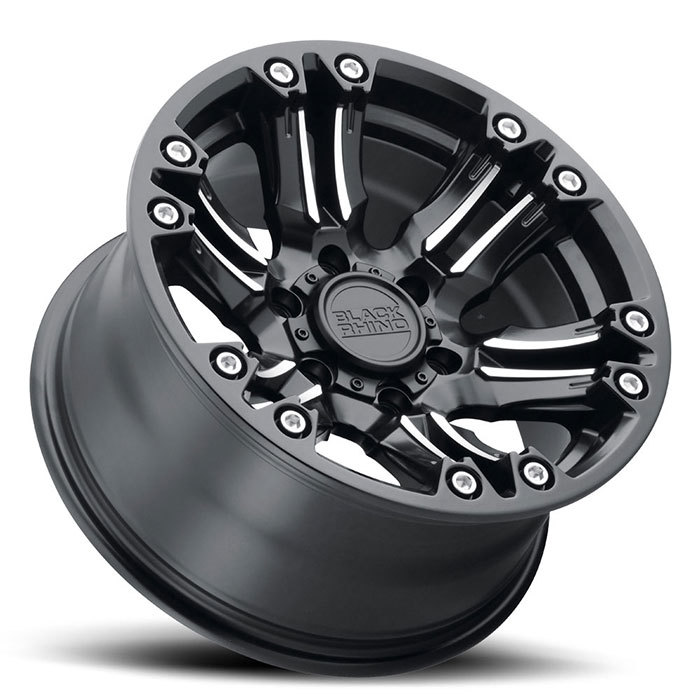 Black Rhino Asagai Wheels Matte Black with Machined Spoke and Stainless Bolts Finish
