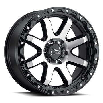 Black Rhino Coyote Wheels Gloss Black with Machined Face and Stainless Bolts Finish