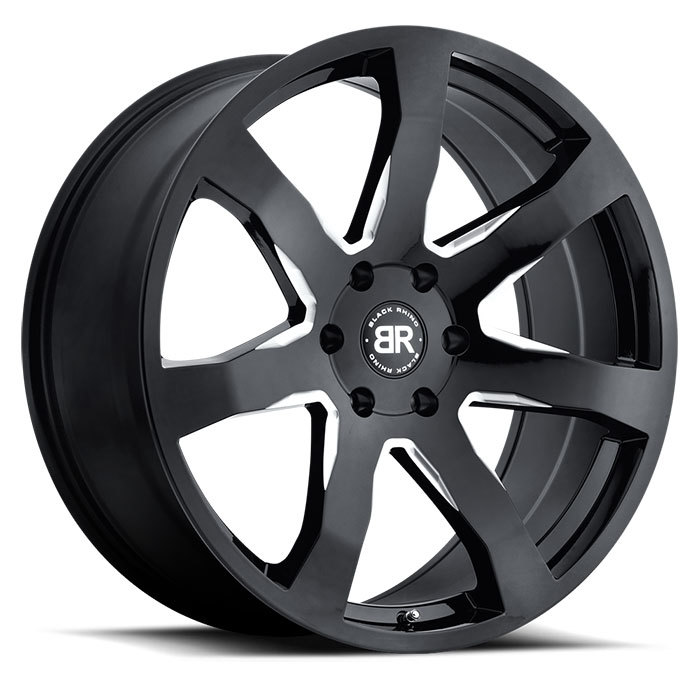 Black Rhino Mozambique Truck Wheels - Gloss Black with Milled Spokes Finish