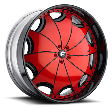 Forgiato Emilano-L Red and Black Center with Black Lip Finish Wheels