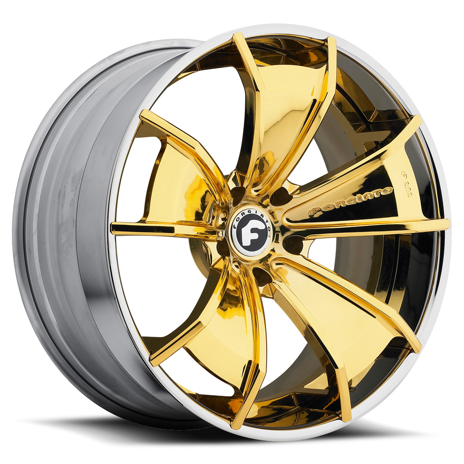 Forgiato F2.02 Gold Center with Chrome Lip Finish Wheels