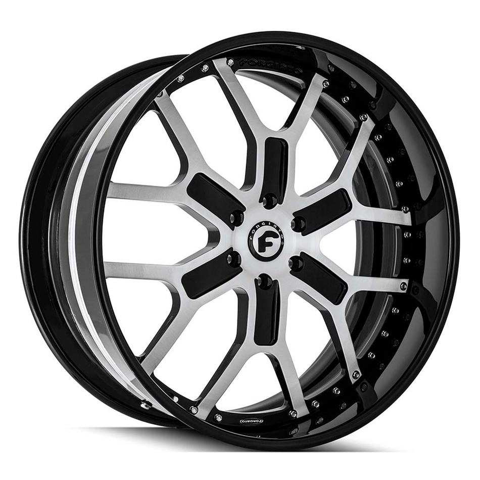 Forgiato GTR-6 Black and Brushed Finish Wheels