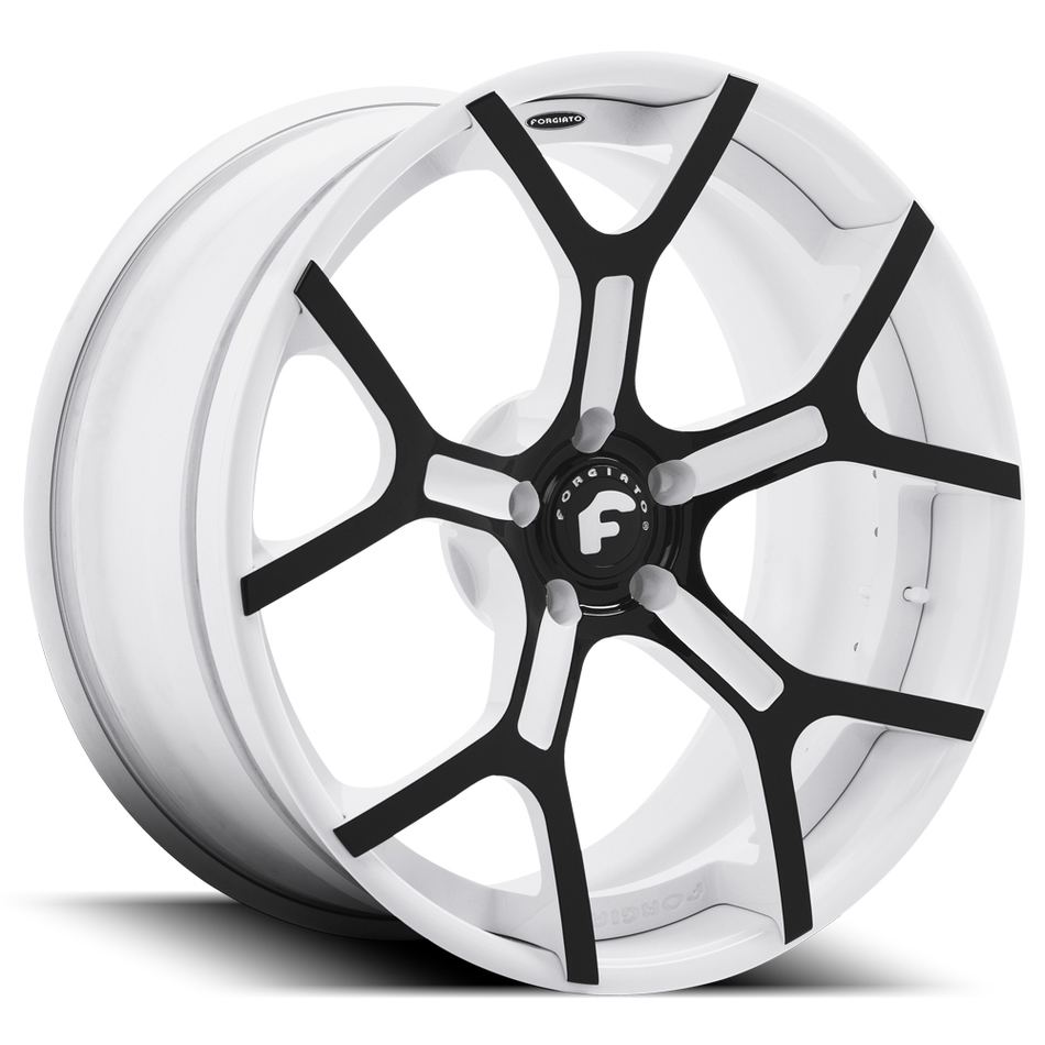 Forgiato GTR-ECL Black and White Center with White Lip Finish Wheels