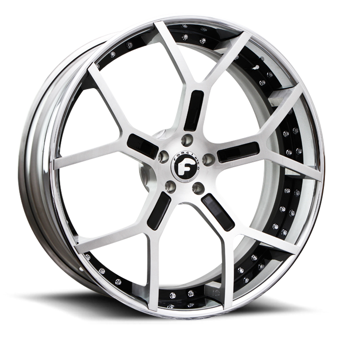 Forgiato GTR-ECL Satin and Black Center with Chrome Lip Finish Wheels