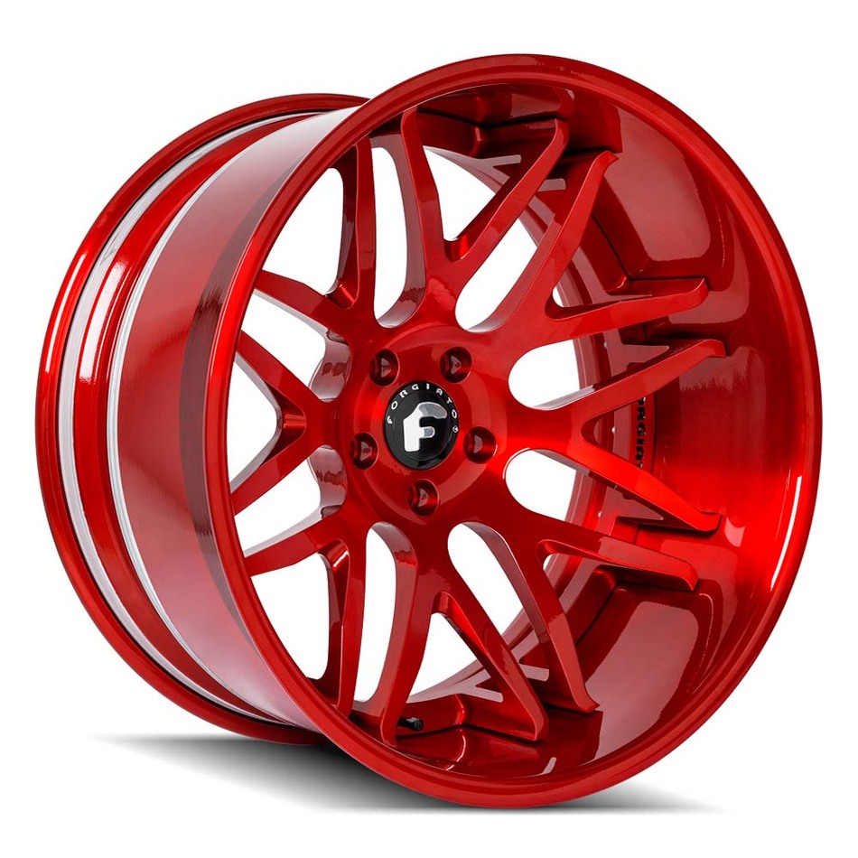 Forgiato Kato-1-ECL Brushed Red Finish Wheels