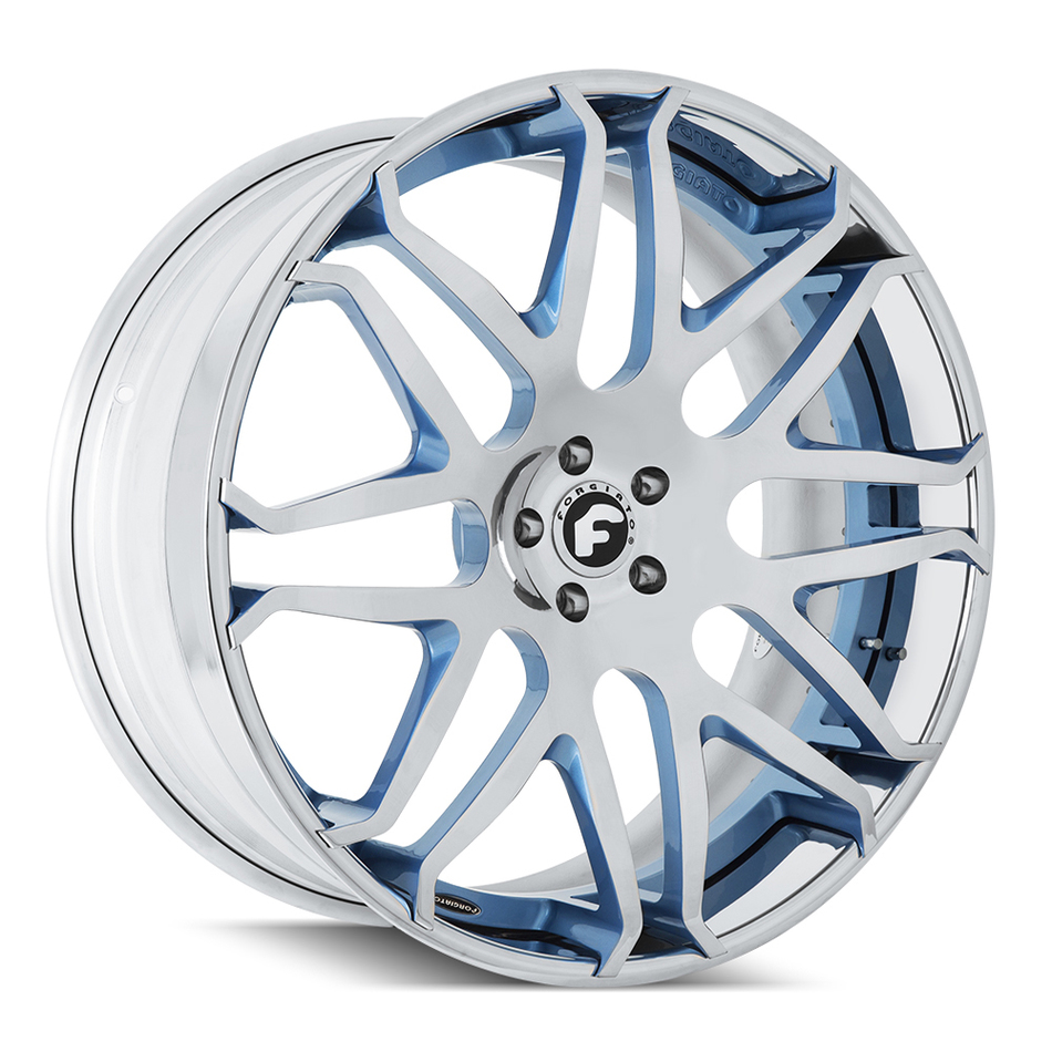 Forgiato Kato-1-ECL Chrome and Blue Finish Wheels