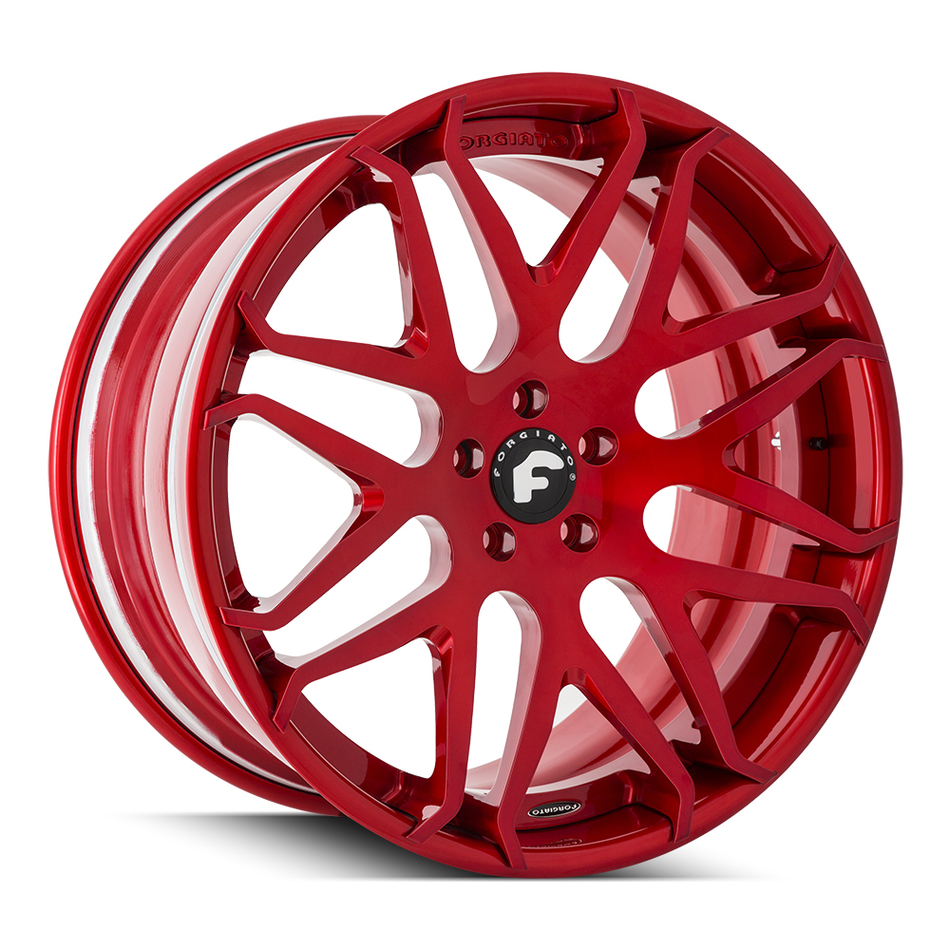 Forgiato Kato-1-ECL Brushed Red Finish Wheels