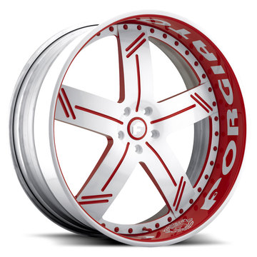 Forgiato Linee White and Red Center with Red and White Lips Finish Wheels