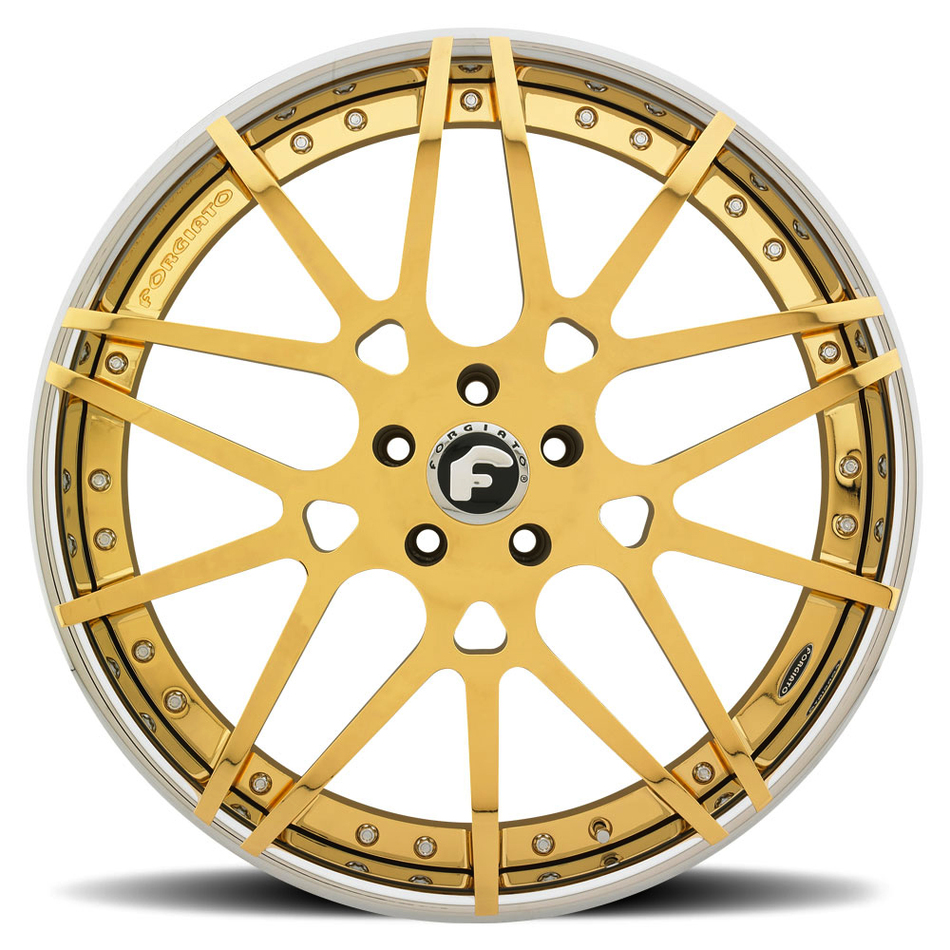 Forgiato Maglia-ECL Gold Center with Chrome Lip Finish Wheels