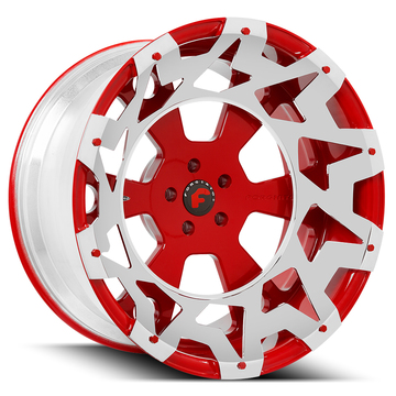 Forgiato Massa-T Red Center with Chrome Inserts Finish Wheels