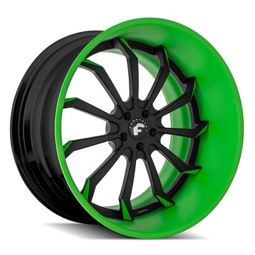 Forgiato Navaja Black and Green Finish Wheels