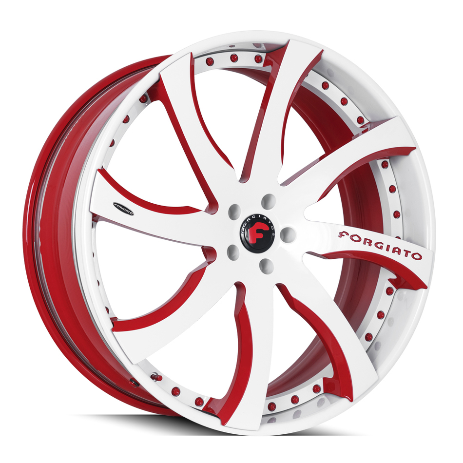 Forgiato Quattresimo-ECL White and Red Finish Wheels