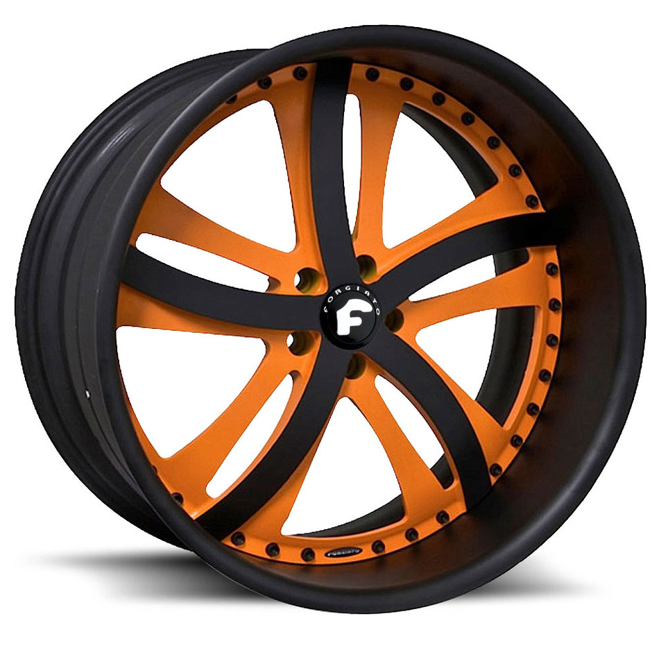 Forgiato Rasoio Orange and Black Center with Black Lip Wheels