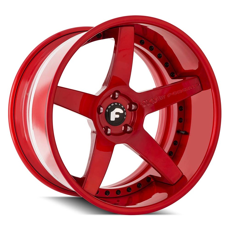 Forgiato S208 Brushed Red Finish Wheels