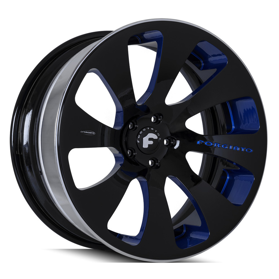 Forgiato Tasca-ECL Black and Blue Finish Wheels