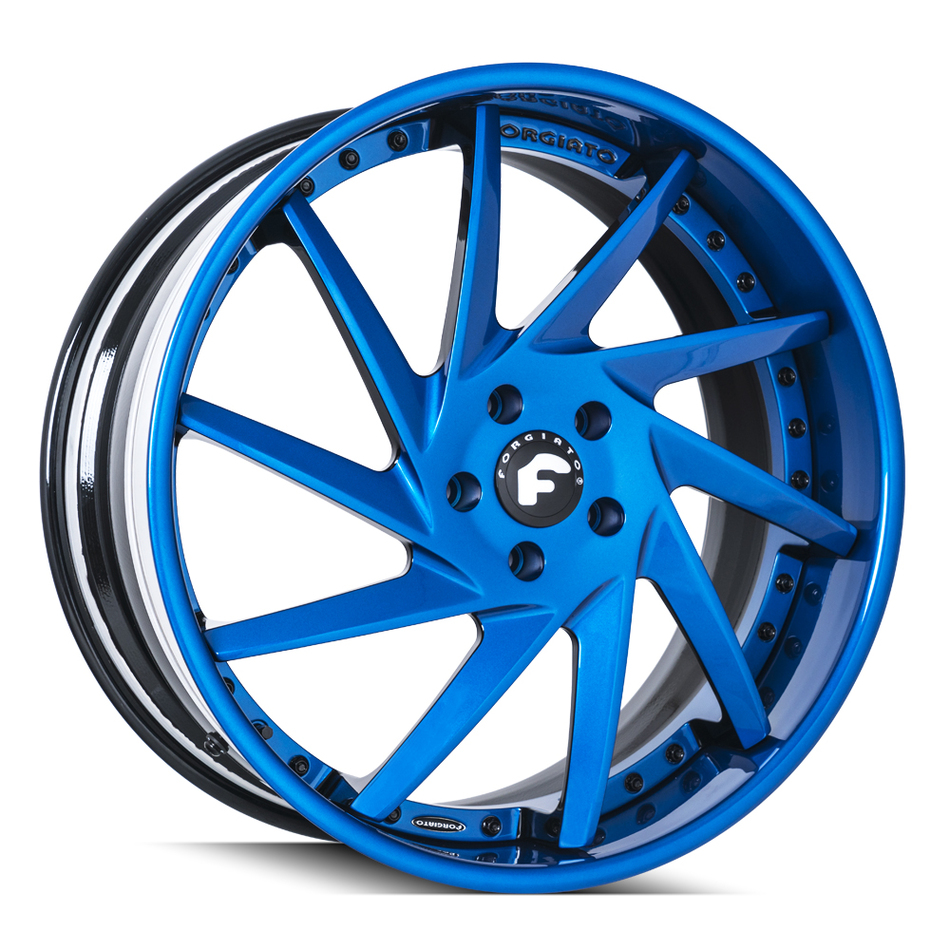Forgiato Troppo-B Blue and Black Finish Wheels